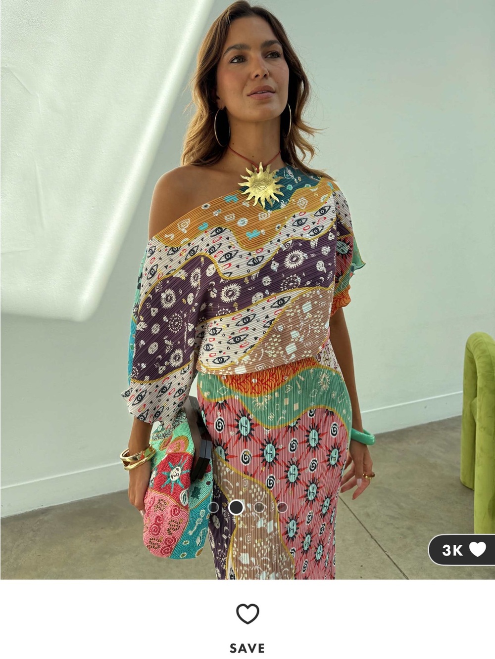 Never Fully Dressed Multi-Color One-Shoulder Patterned Dress